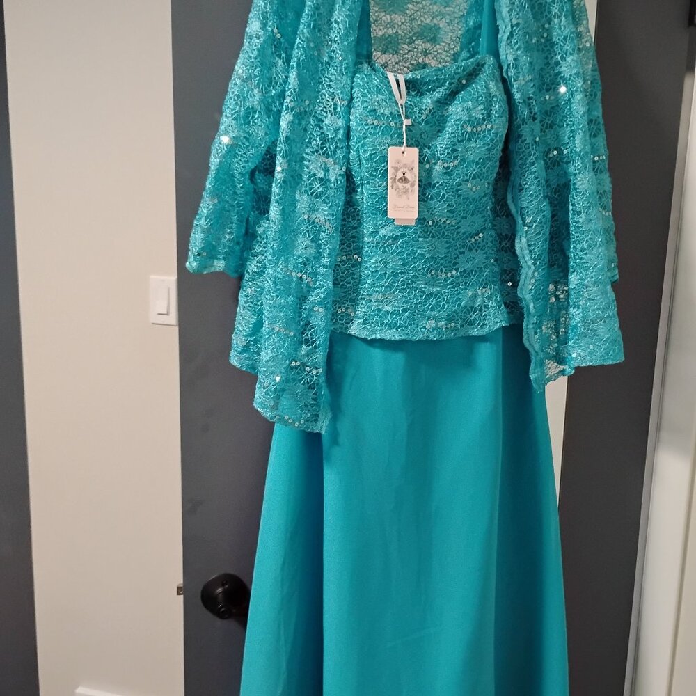 Teal formal plus size dress new with tags